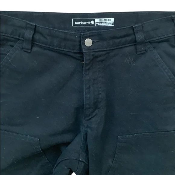Carhartt Men's Rugged Flex Relaxed Fit Duck Double-Front Utility Work Pant Black - Picture 5 of 10